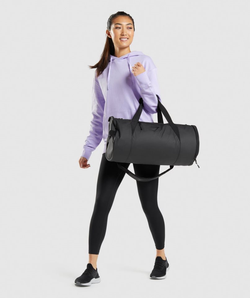 Gymshark Barrel Sports Bag Black | NZ 9TRFGW